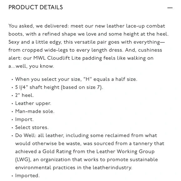 Madewell Tan Leather Lace-Up Boots - Picture 2 of 4